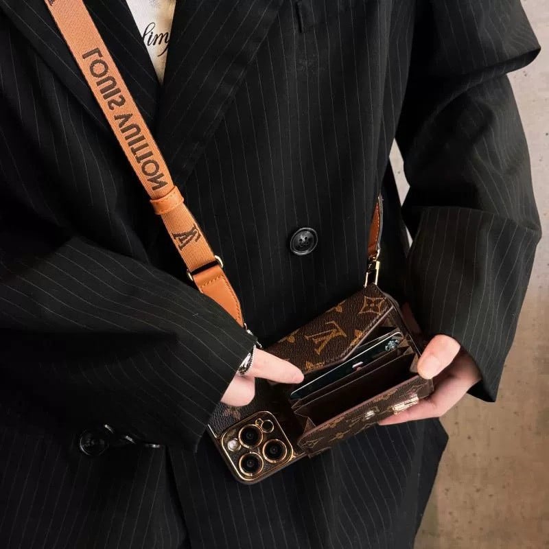 LV PHONE CASE COMBINED WITH FASHION WALLET AND STRAP