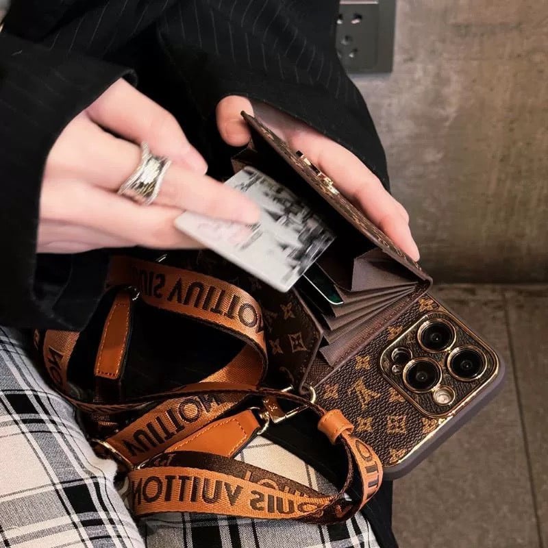 LV PHONE CASE COMBINED WITH FASHION WALLET AND STRAP