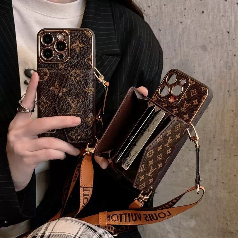 LV PHONE CASE COMBINED WITH FASHION WALLET AND STRAP