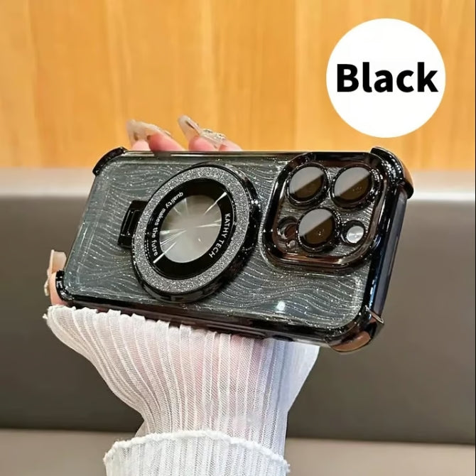 For iPhone Four Corners Airbag Drop Protection Magnetic Stand Case